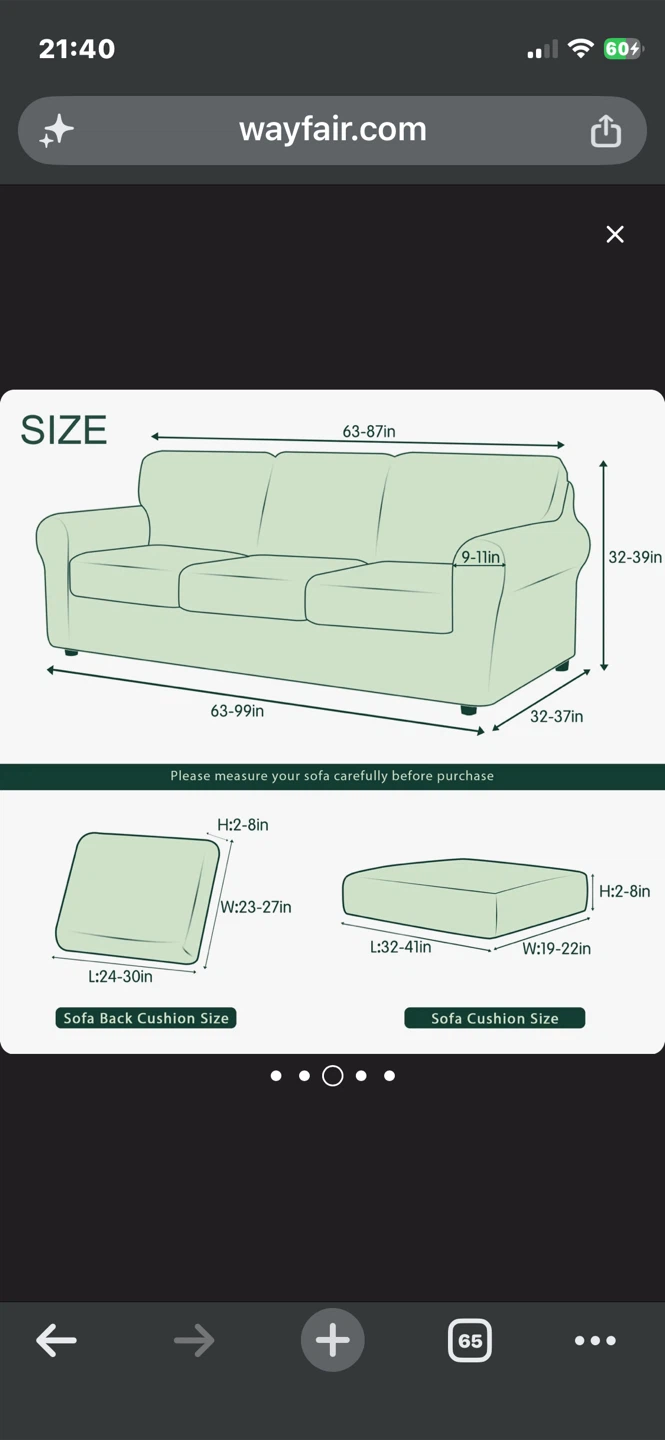 Navy Blue 7-Piece Stretch Sofa Slipcover Set - photo 3