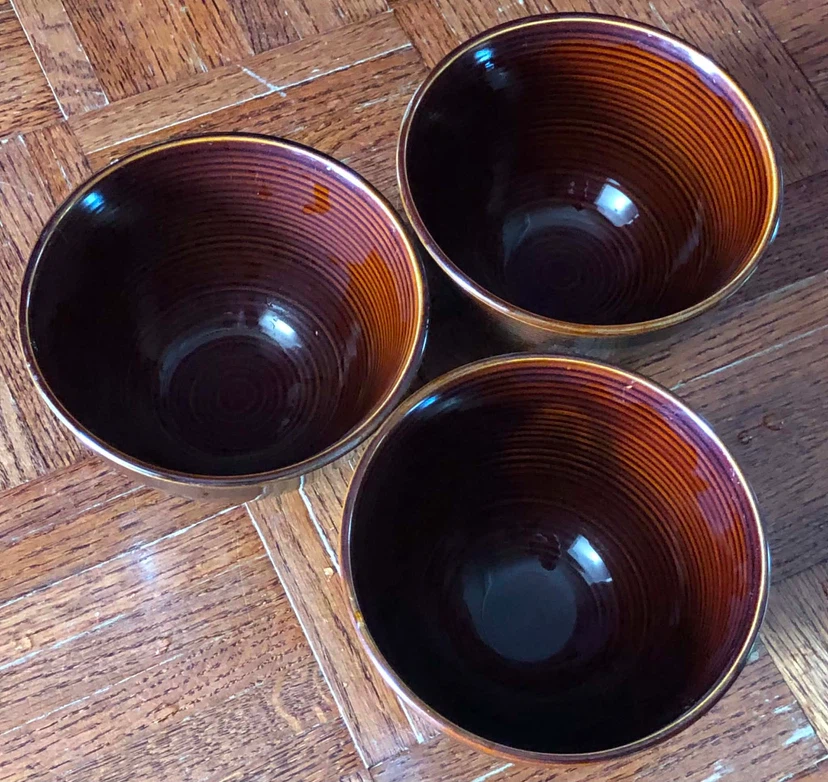 Set of 3 brown ceramic bowls - photo 2