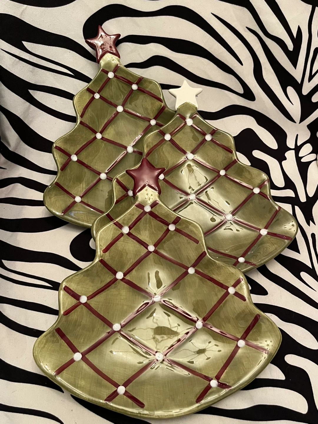 🎄 Pottery Barn Set of 3 Christmas Tree Dishes