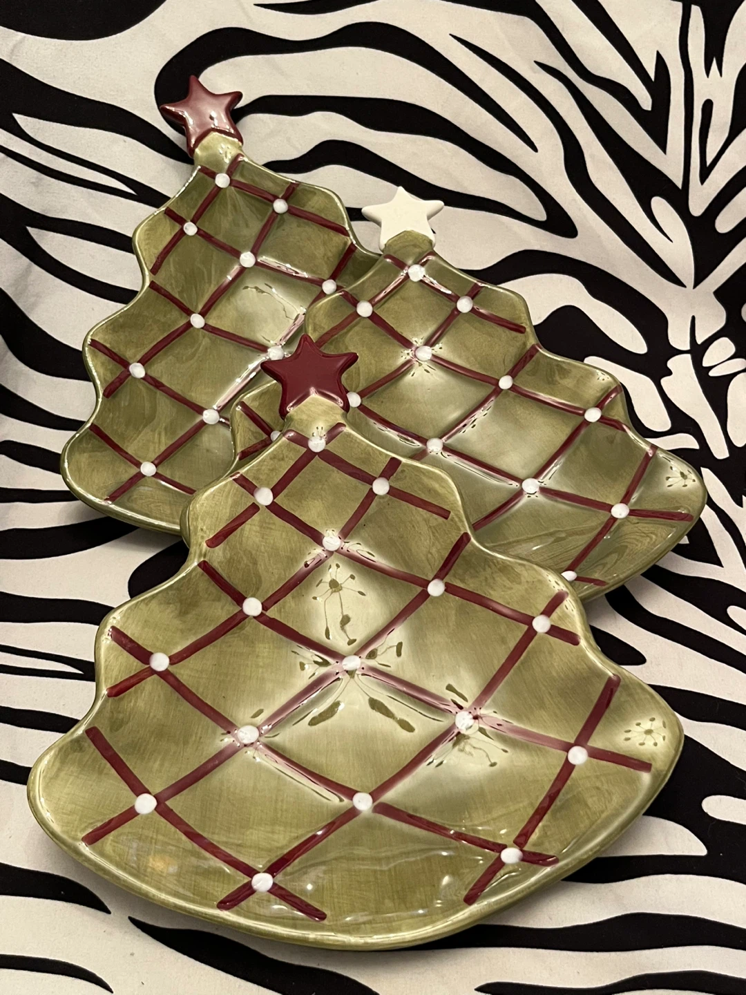 🎄 Pottery Barn Set of 3 Christmas Tree Dishes - photo 2