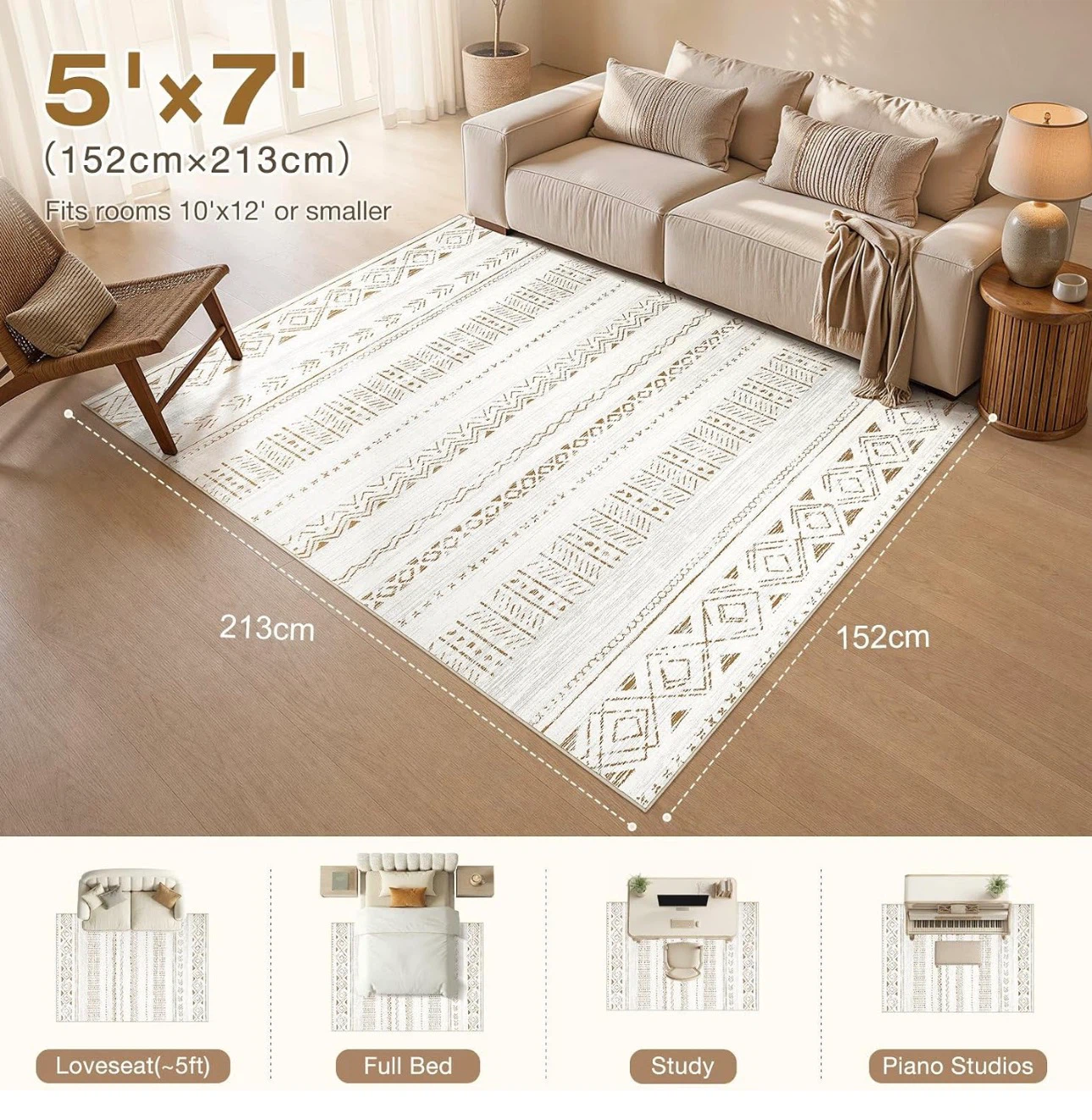 Boho Area Rug 5'x7' - photo 2