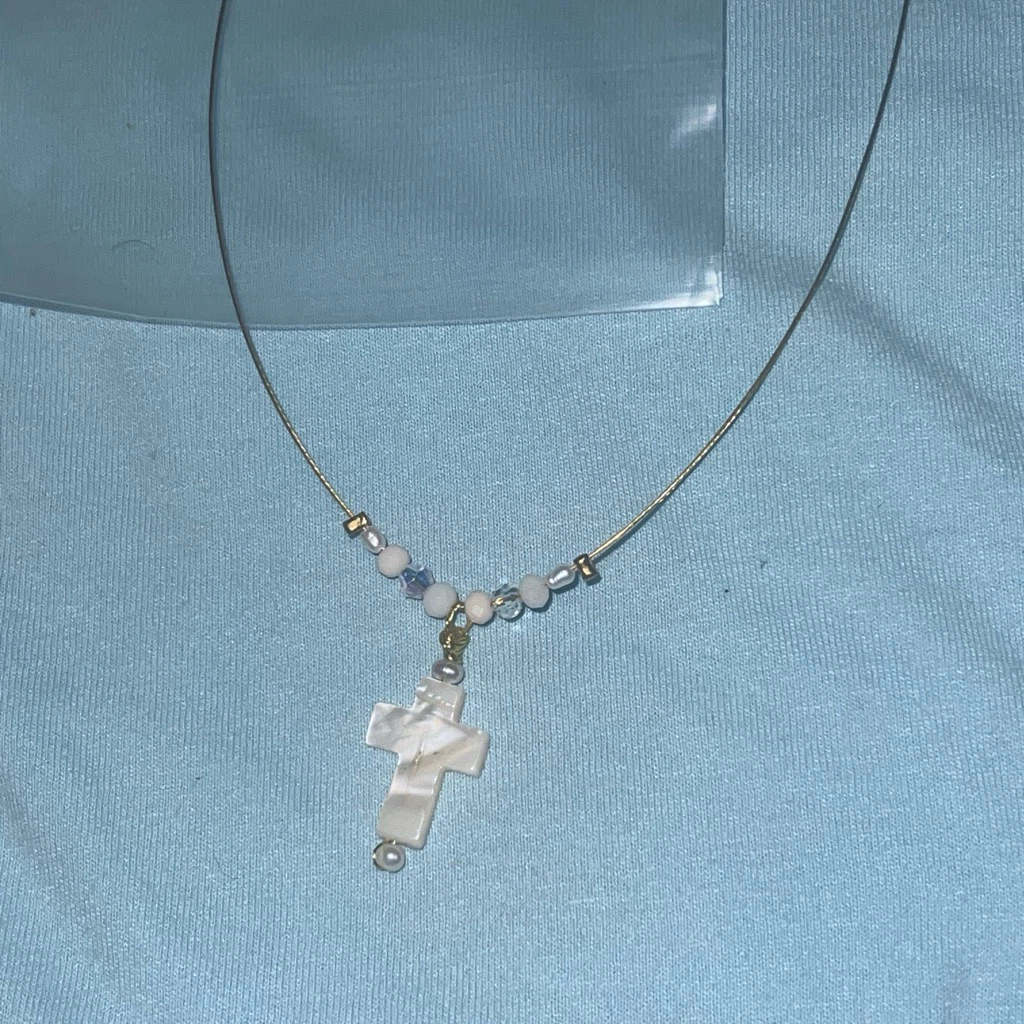 Cross Pendant Necklace with Beads - photo 2