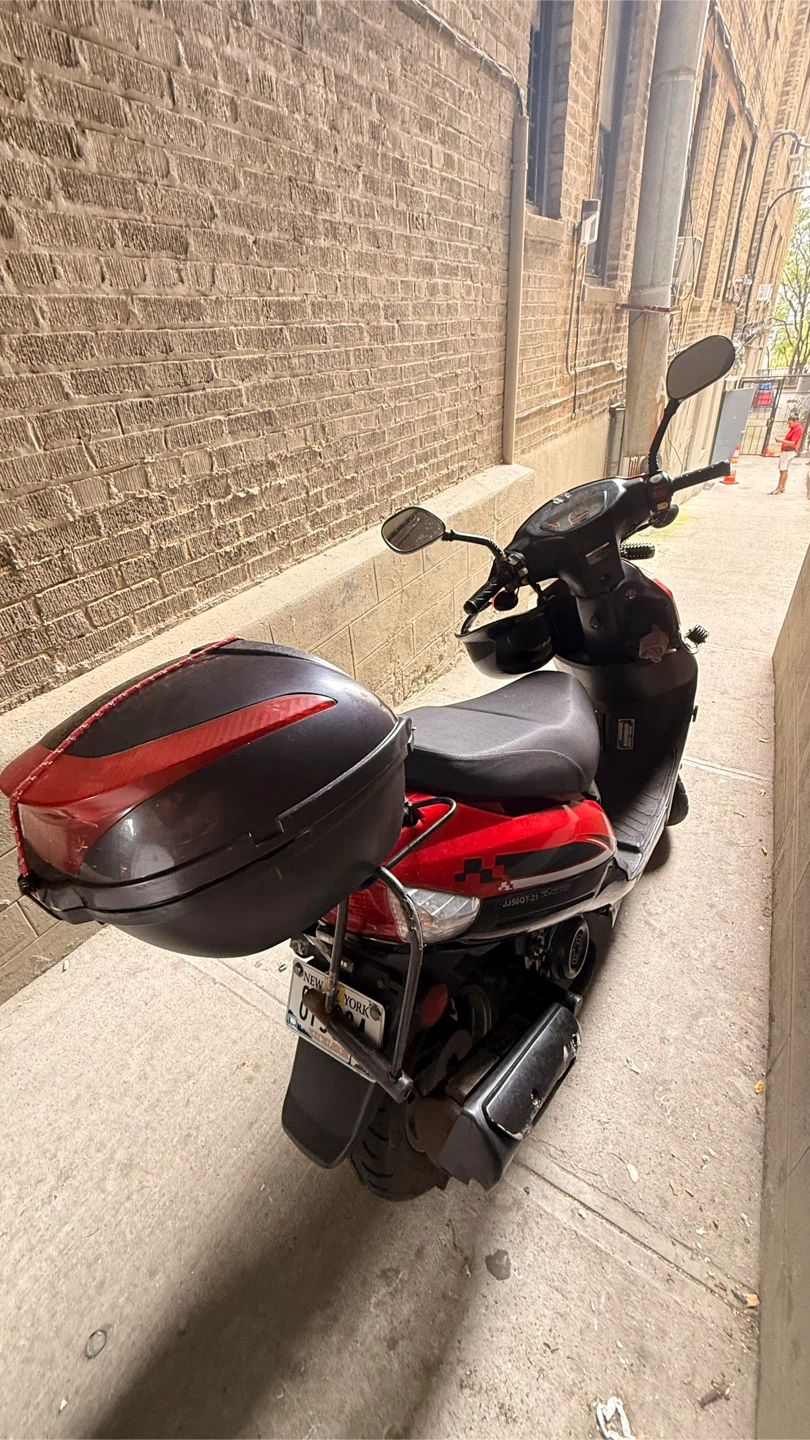 Red and Black Scooter with Storage Trunk - photo 2
