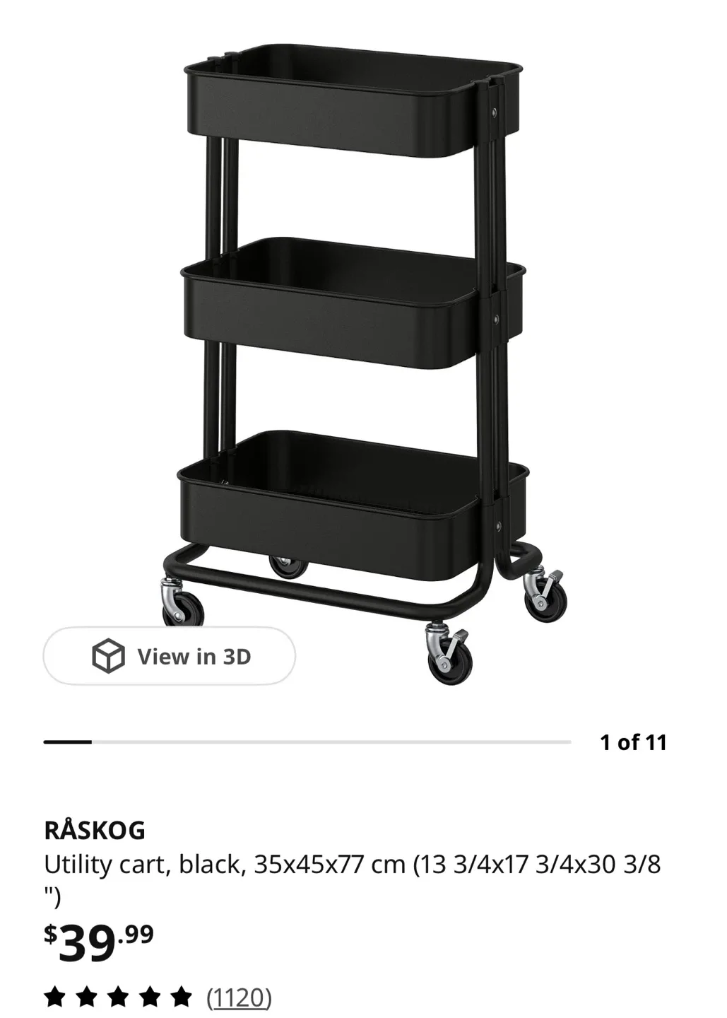 IKEA RASKOG Utility Cart - Black - photo 2