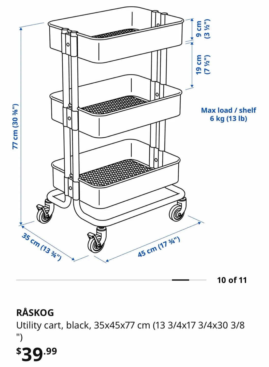 IKEA RASKOG Utility Cart - Black - photo 3