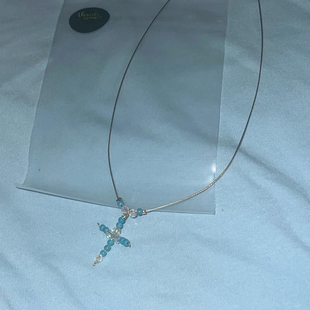 Turquoise Cross Charm Necklace - photo 2