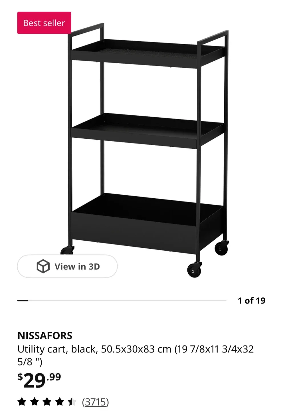 NISSAFORS Utility Cart - Black - photo 4