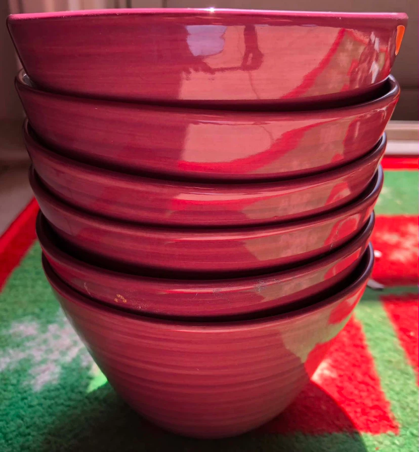 Set of 6 Red Bowls