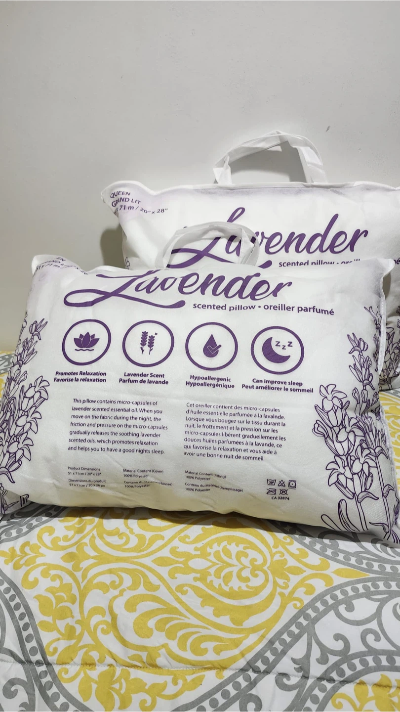 2 Queen Lavender Scented Pillow 20" x 28"