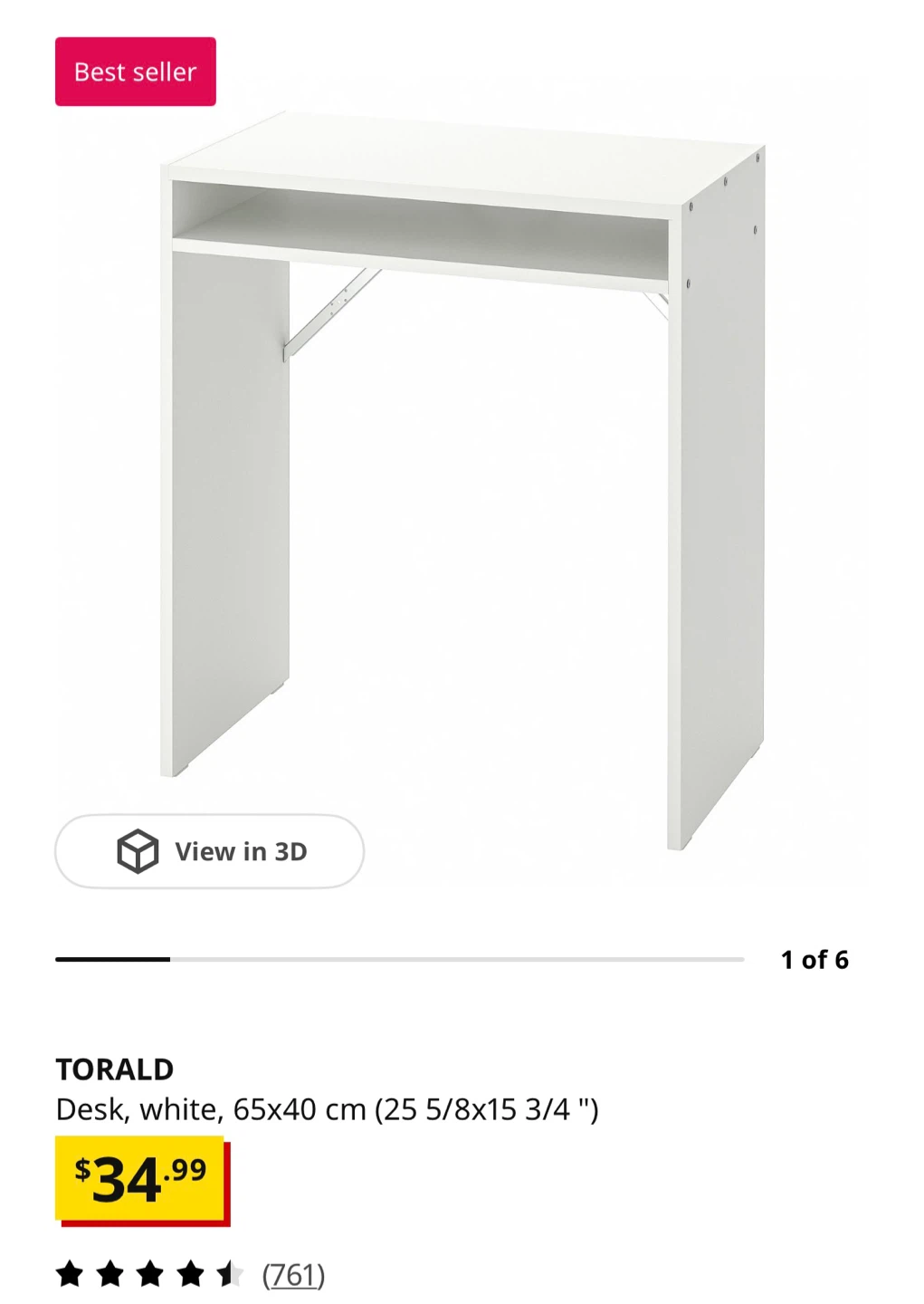IKEA TORALD Desk White - photo 2