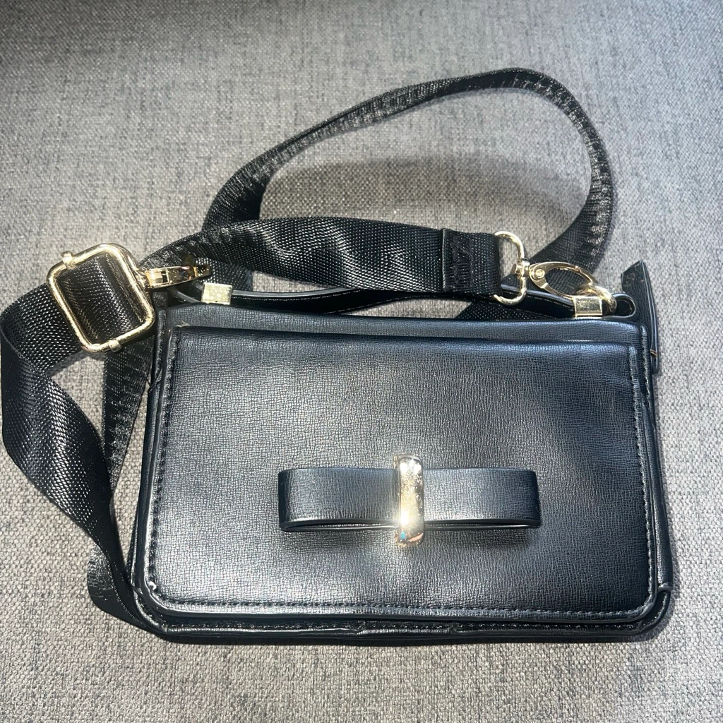Madison West Black Crossbody Wallet Bag
