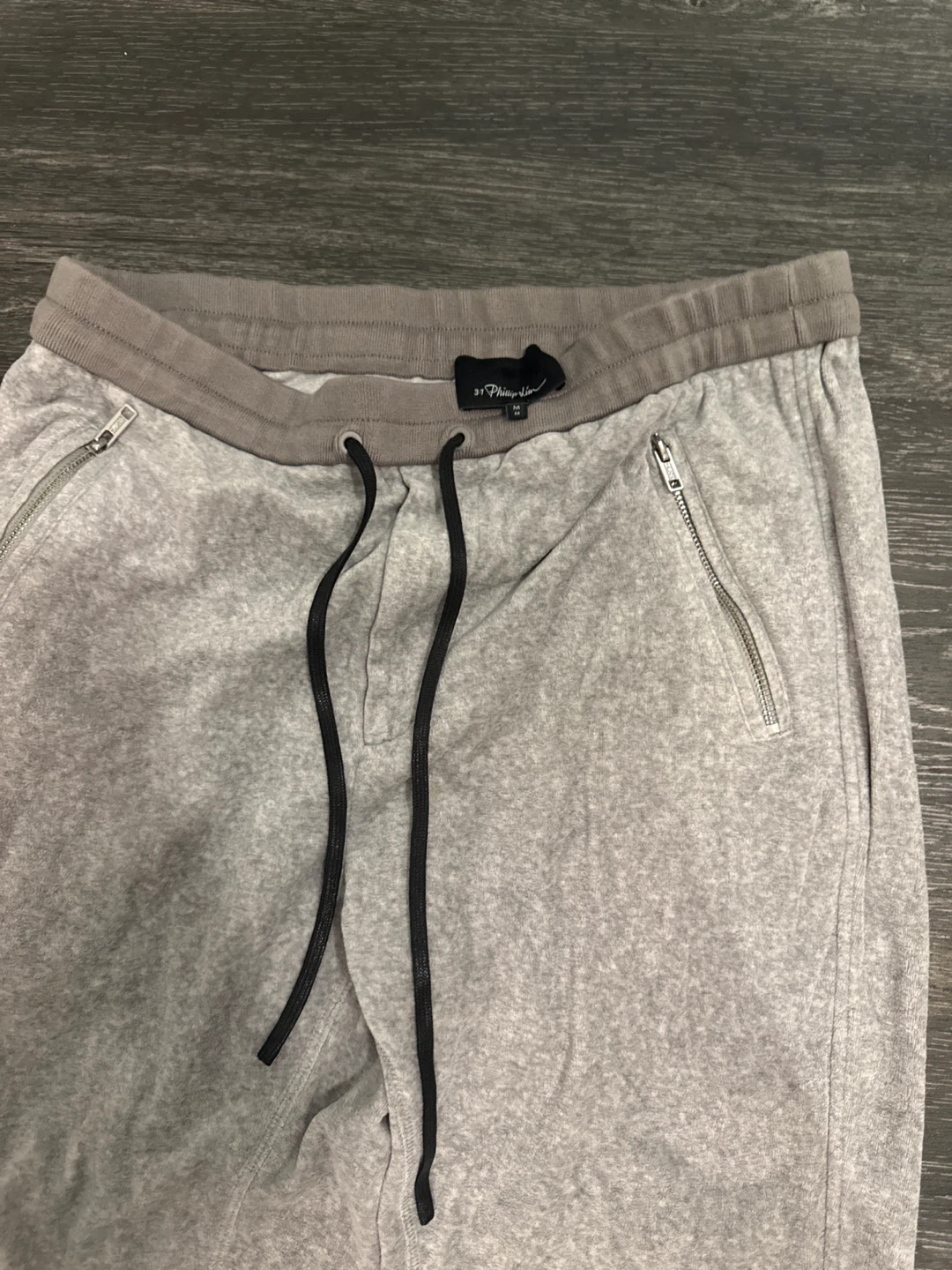3.1 Phillip Lim Grey Velour Jogger Pants - Size M - photo 2