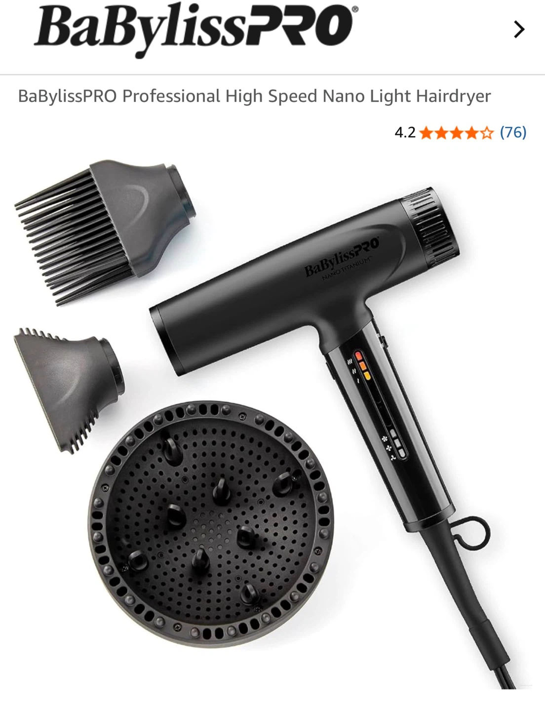 BaBylissPRO Nano Titanium Hair Dryer - photo 2