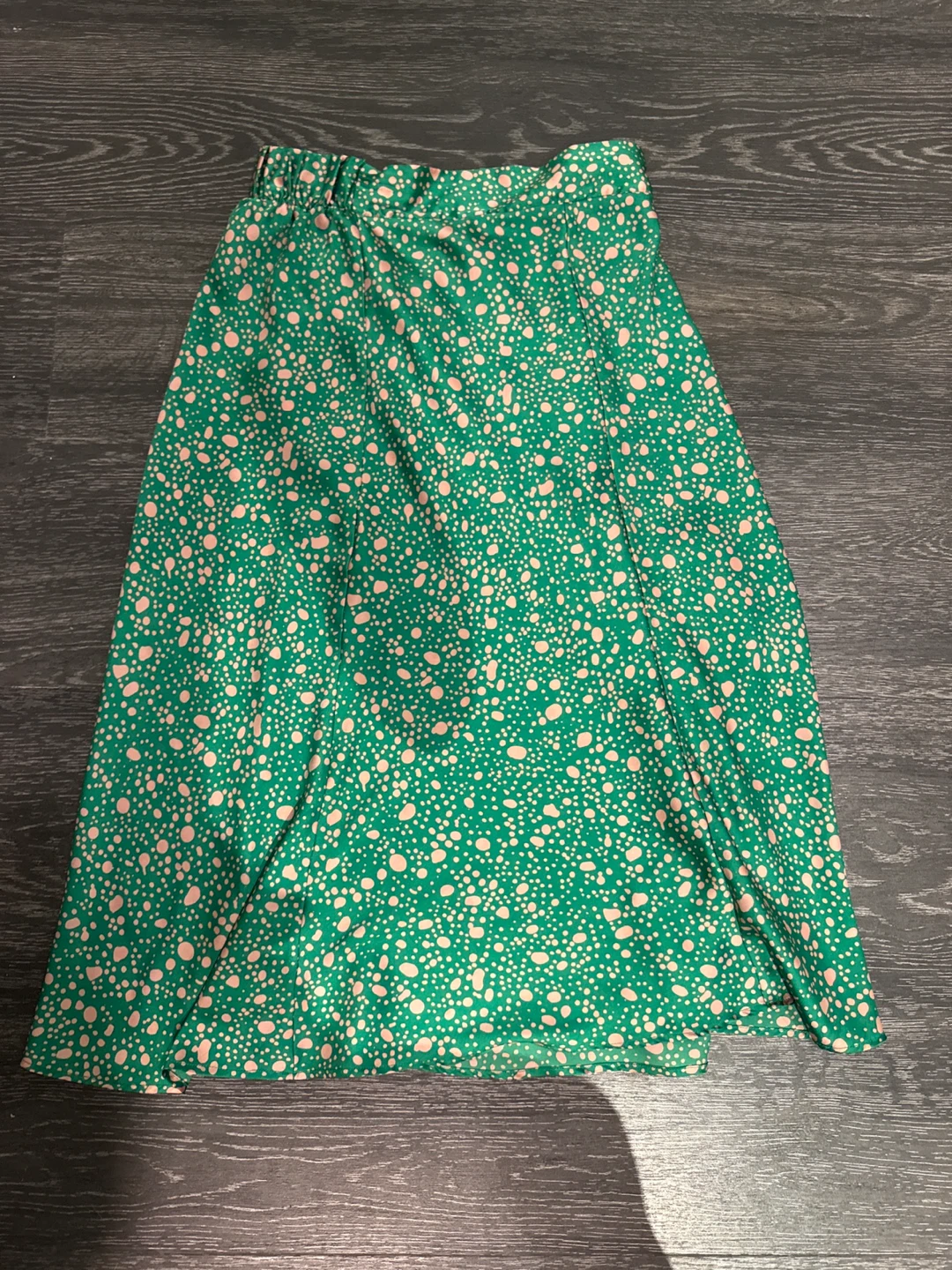 Monki Green Spot Print Midi Skirt