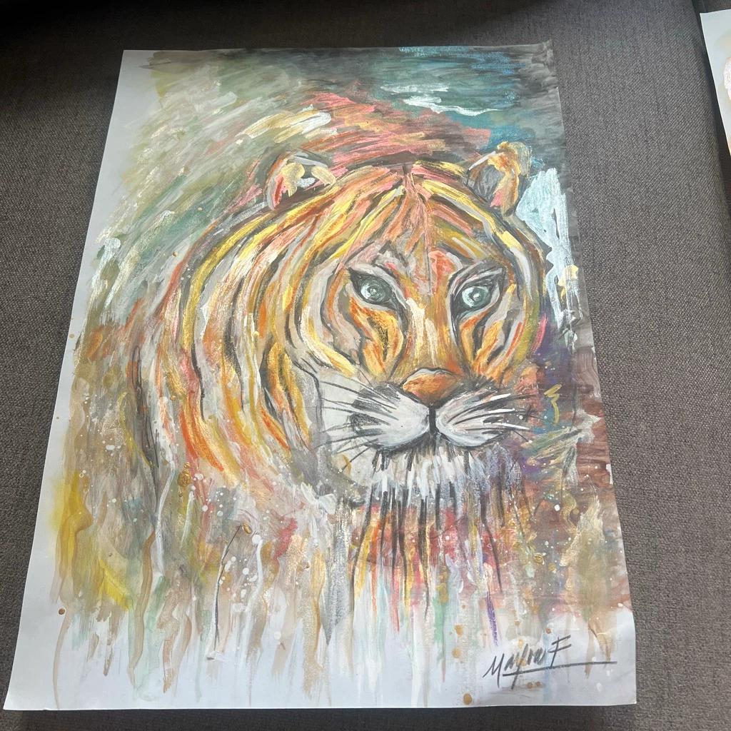 Watercolor Tiger Painting - photo 2