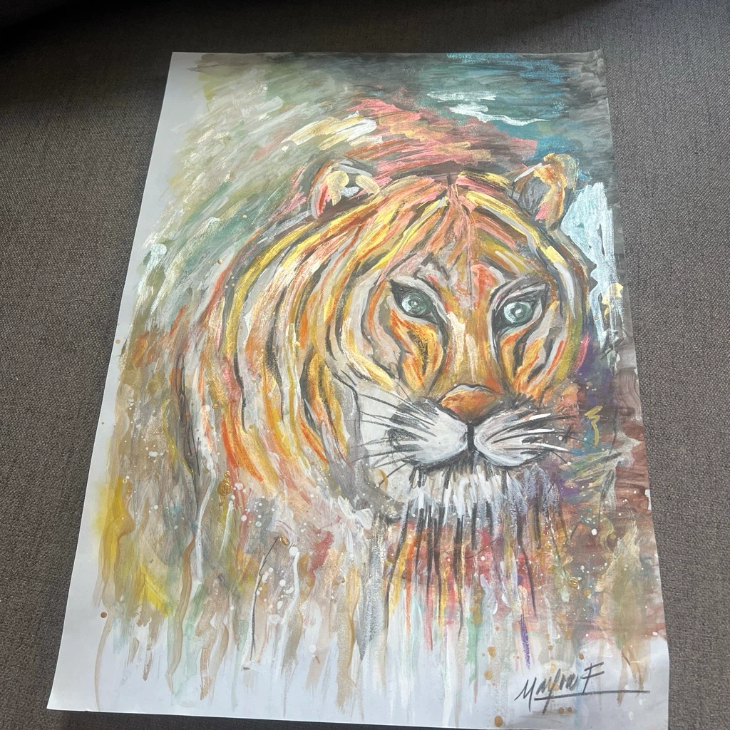 Watercolor Tiger Painting - photo 3