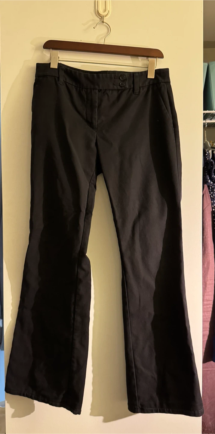 vintage low waisted cotton straight flare trousers