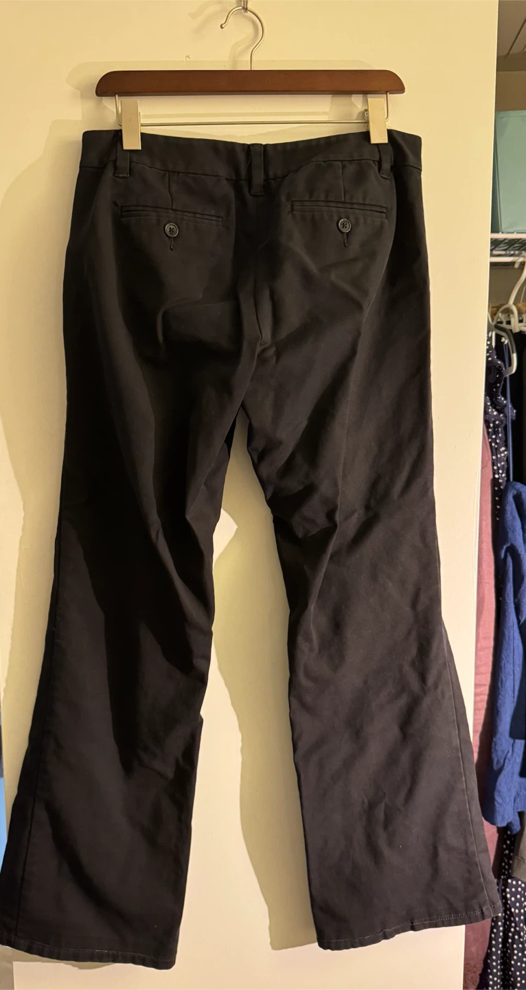 vintage low waisted cotton straight flare trousers - photo 2