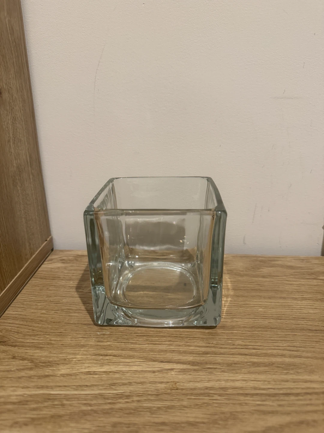 Clear Glass Cube Vase