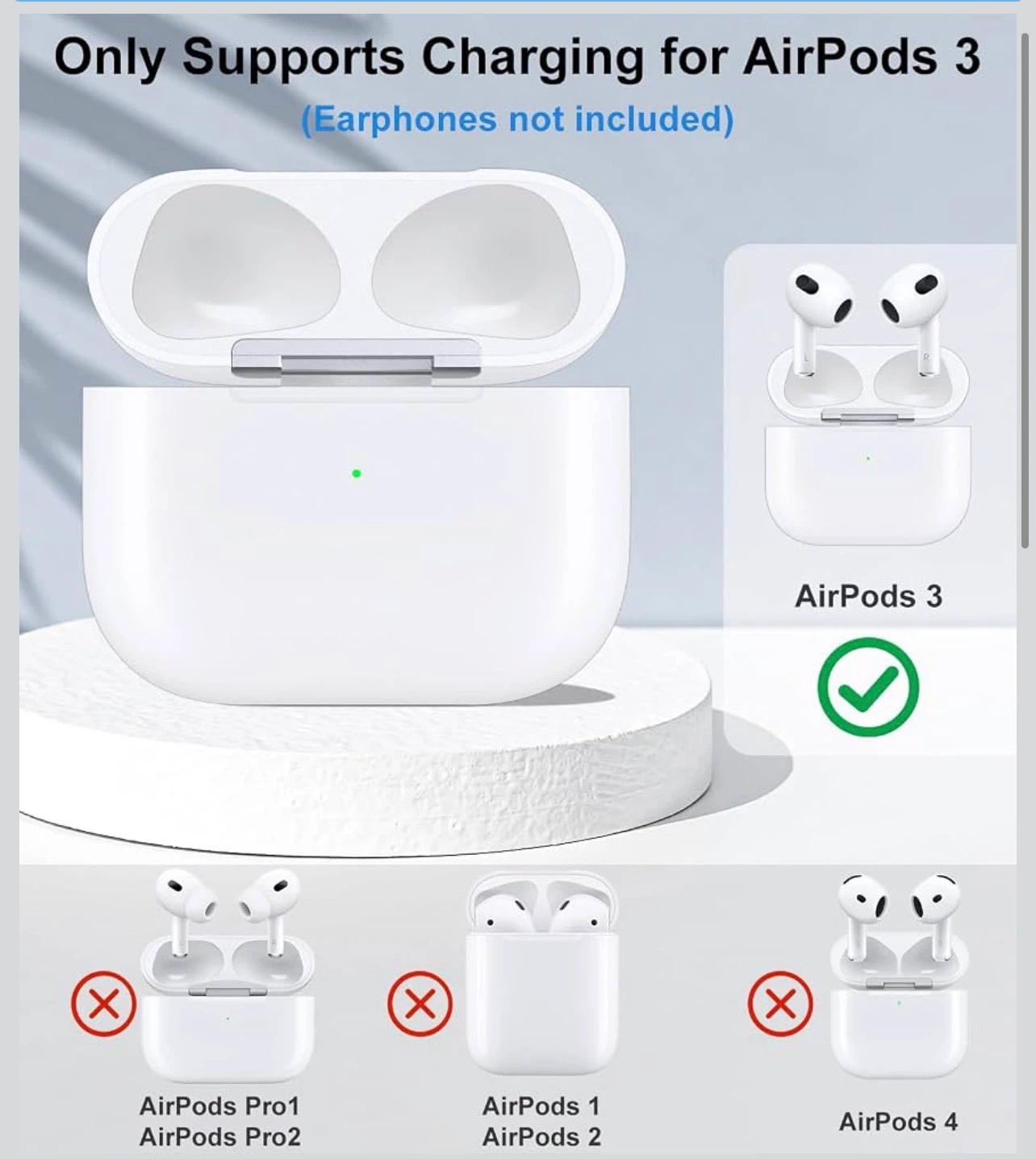 Wireless Charging Case for AirPods 3 - White - photo 5