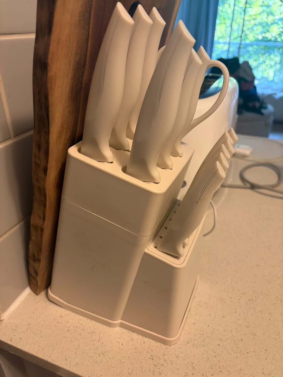 White Knife Block Set with Multiple Knives & Scissors - photo 2