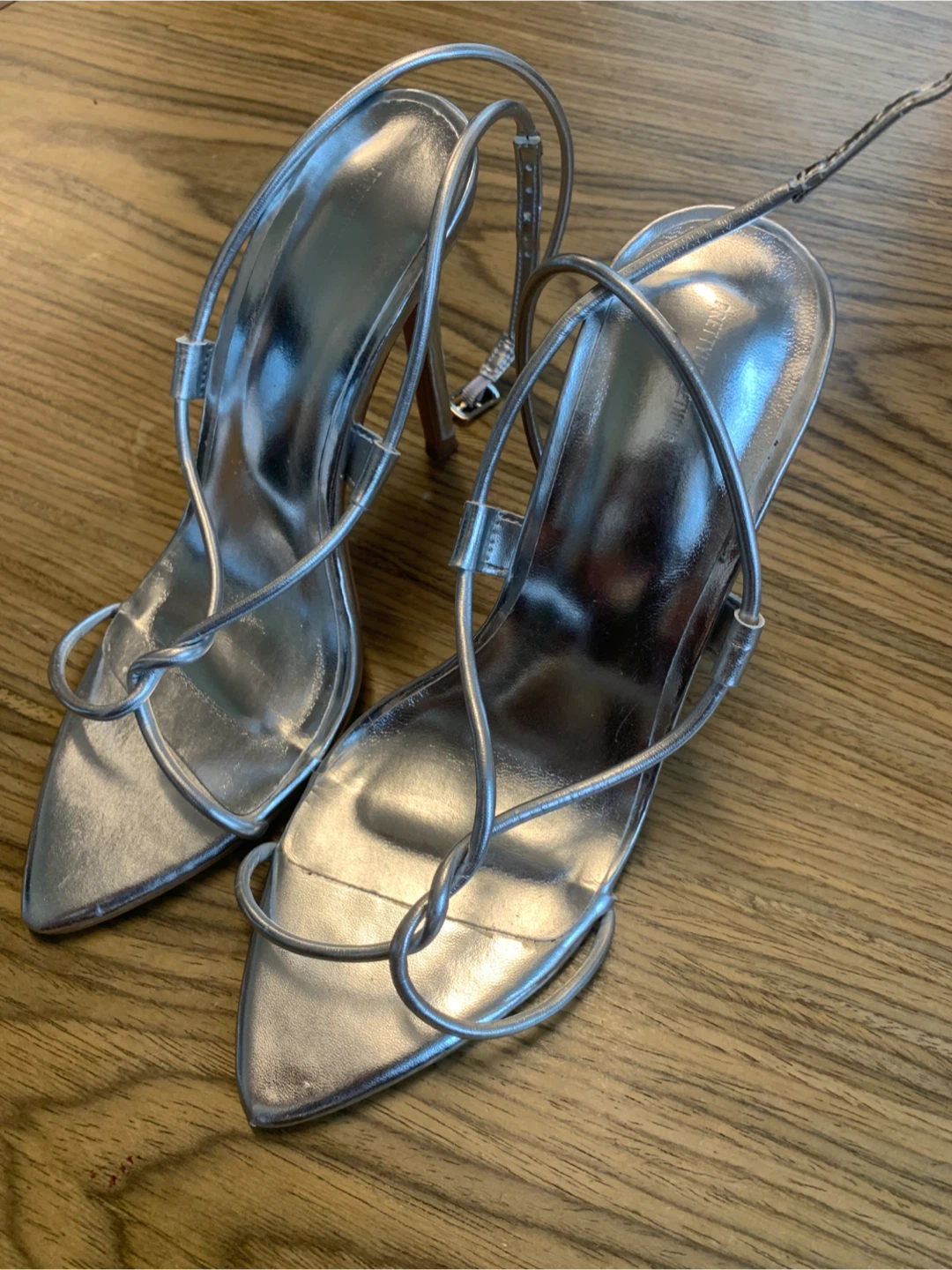 Pretty Little Thing Silver Strappy Heels