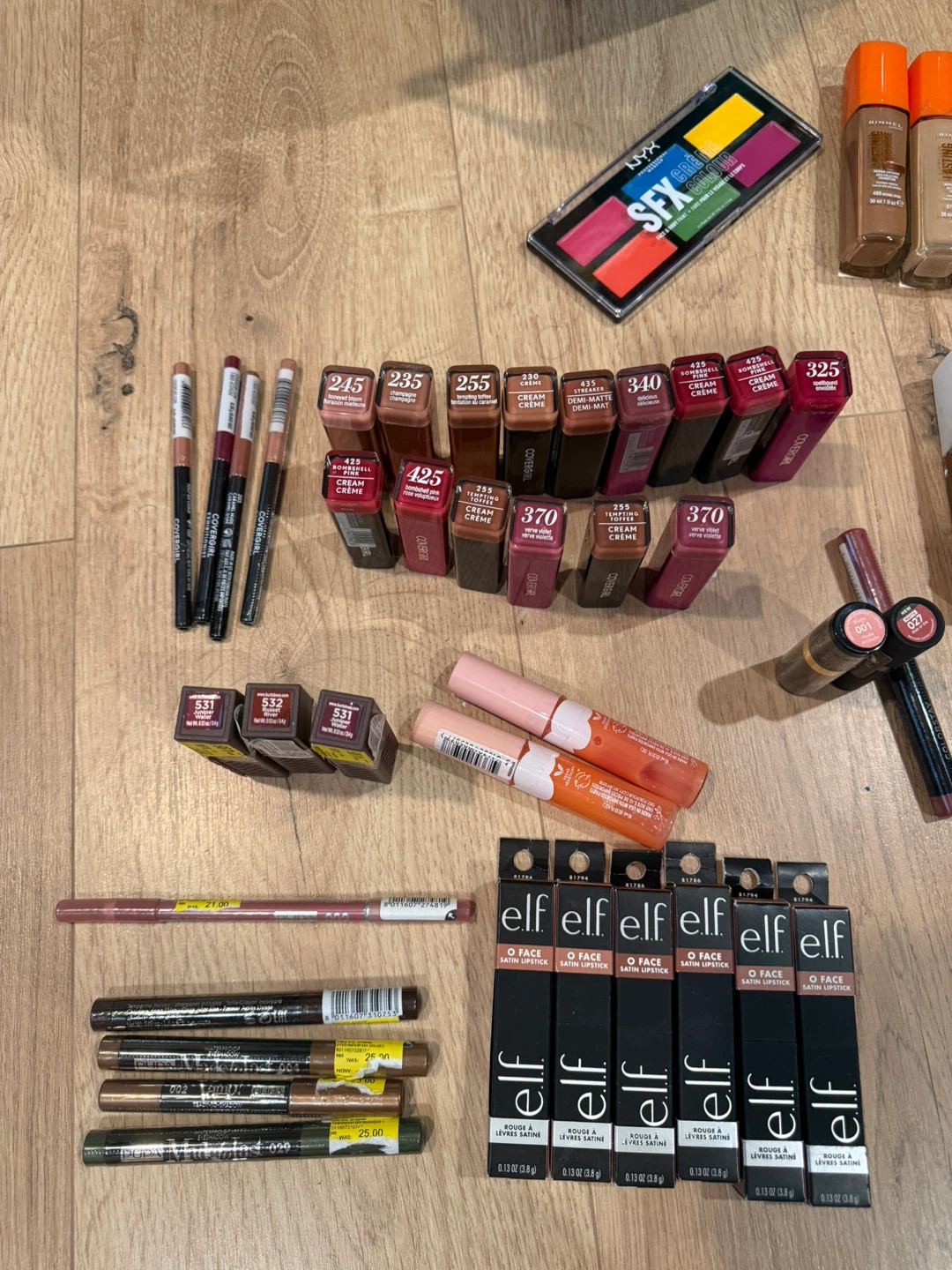 Assorted Makeup Lot: Rimmel, e.l.f., NYX, Covergirl, Revlon