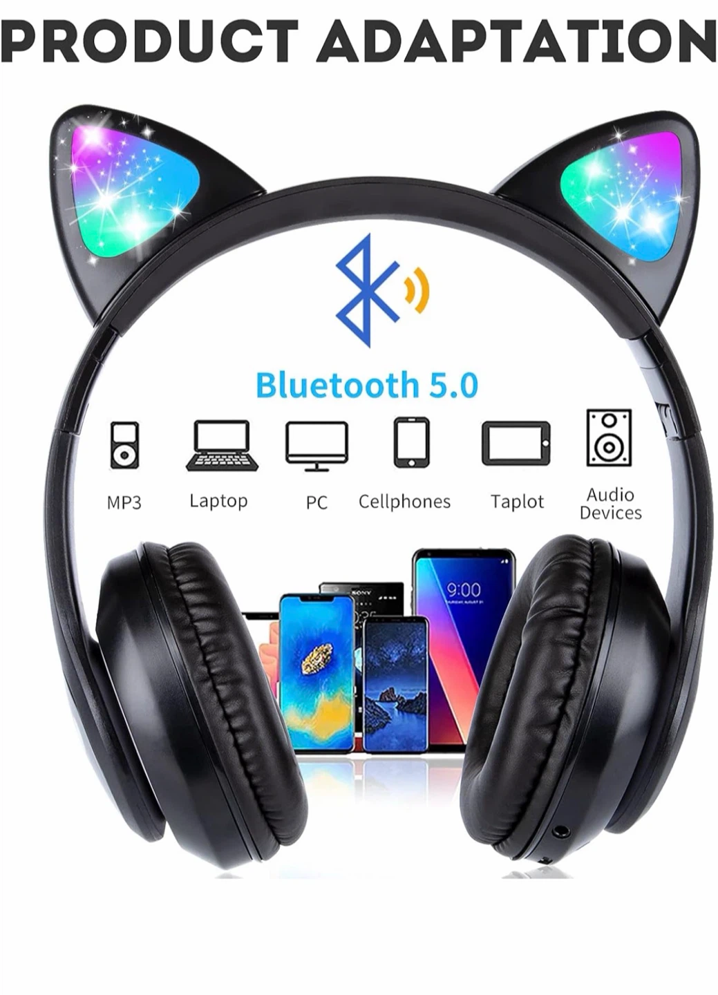 Cat Ear Headphones with Bluetooth 5.0 - photo 2