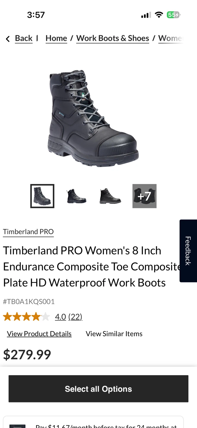 Timberland PRO Women’s 8” Waterproof Work Boots – Size 7.5 - photo 5