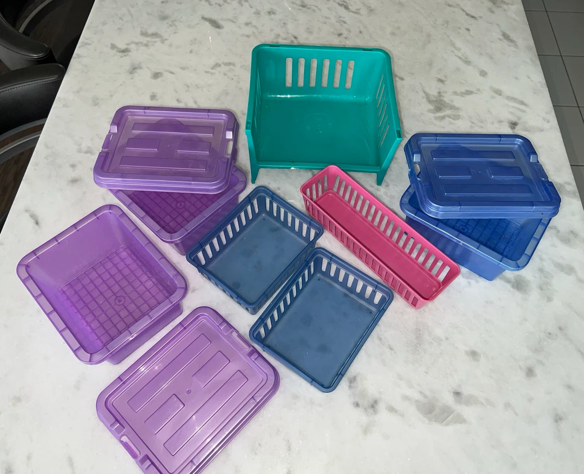 Assorted Plastic Storage Bins and Trays - photo 2