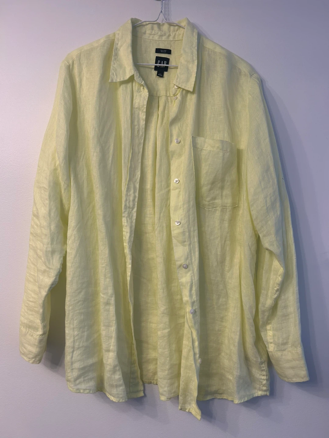 GAP 100% Linen Long Sleeve Button-Up Shirt - Large - photo 2
