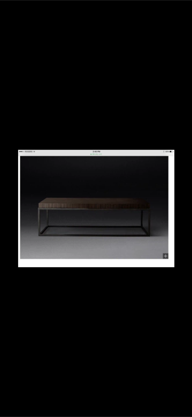 Restoration Hardware Nicholas Oak Rectangular Coffee Table