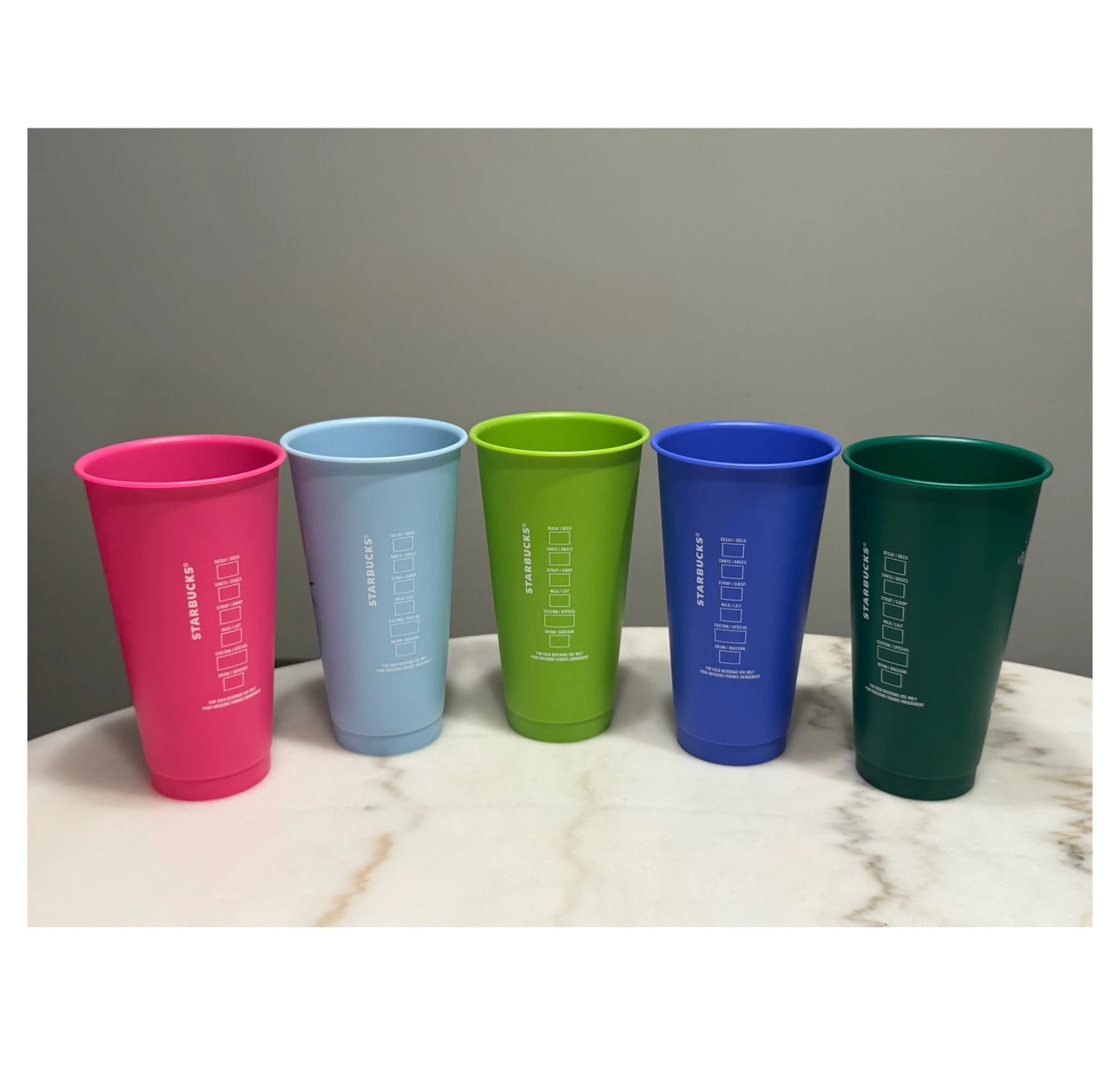 Brand new Set of 5 Starbucks Reusable cold cups Tumblers - photo 2