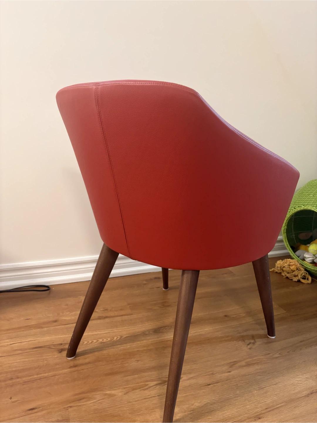 Red Accent Chair with Embossed Logo - photo 2
