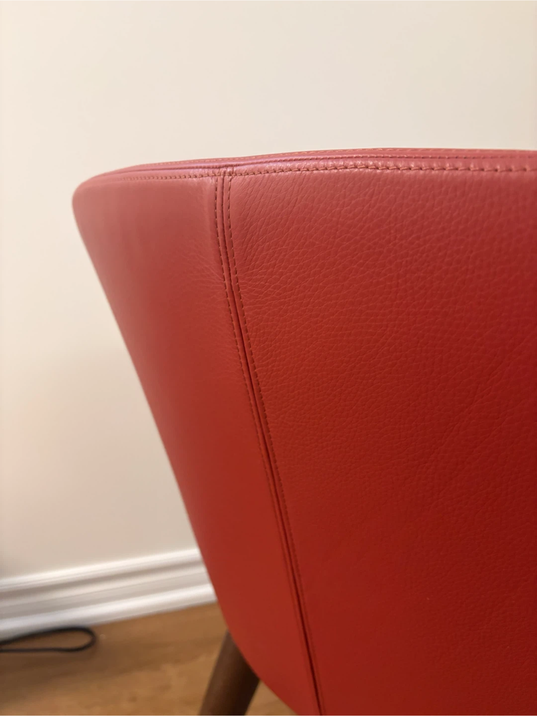 Red Accent Chair with Embossed Logo - photo 3