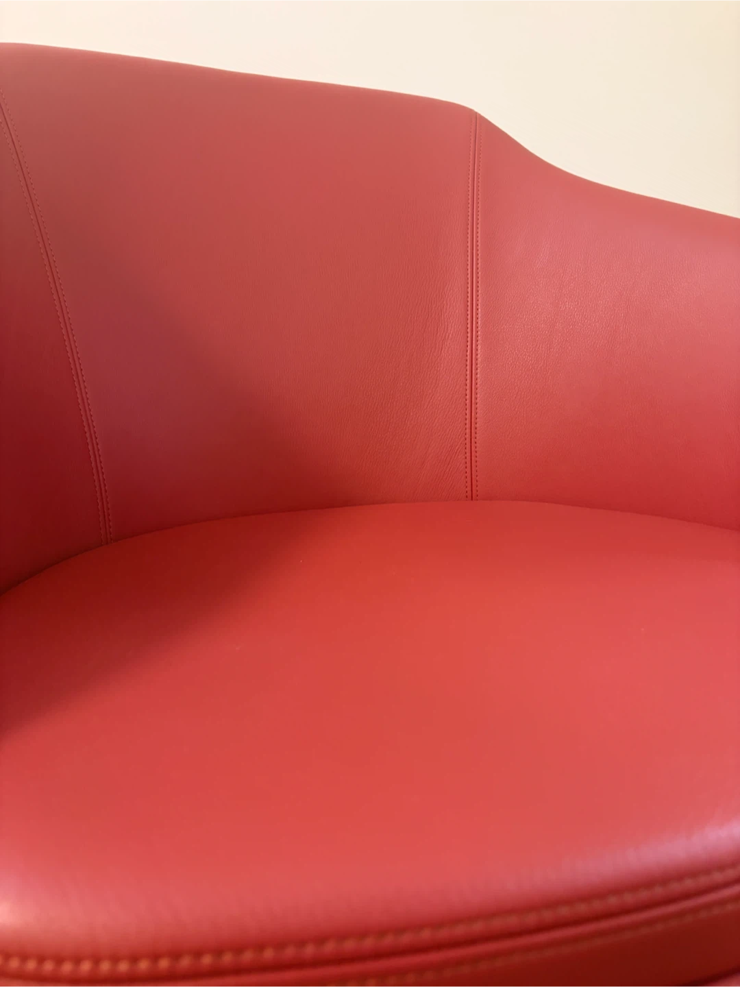 Red Accent Chair with Embossed Logo - photo 4