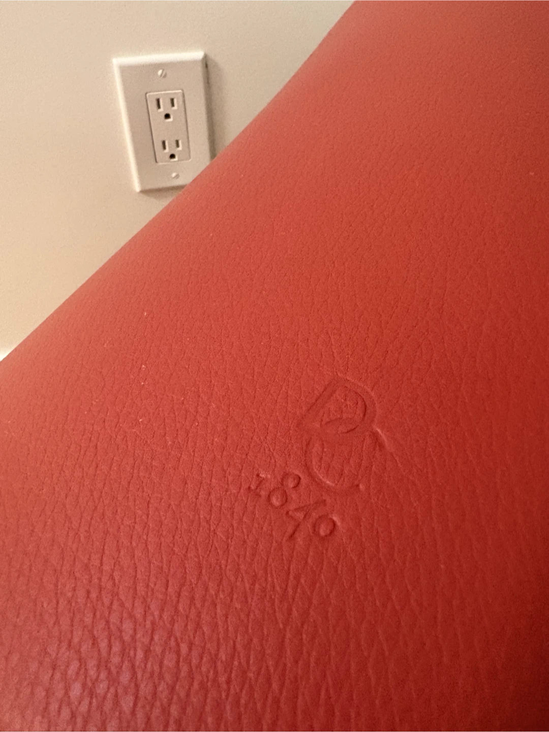 Red Accent Chair with Embossed Logo - photo 5