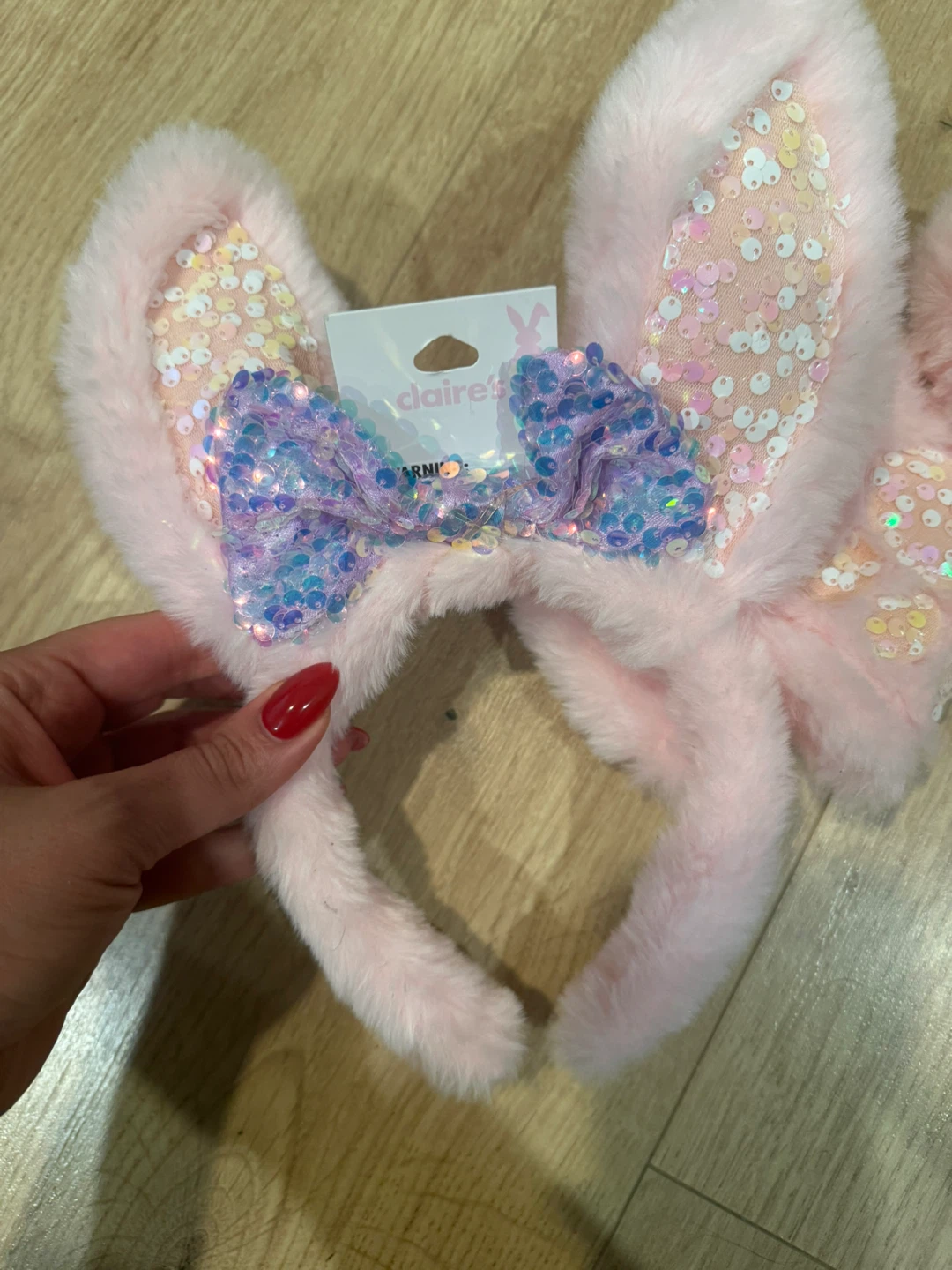 Claire's Pink Bunny Sequin Headband