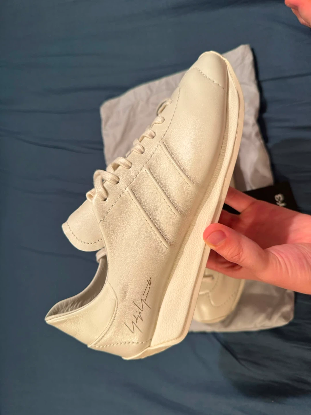 Y-3 White Leather Sneakers