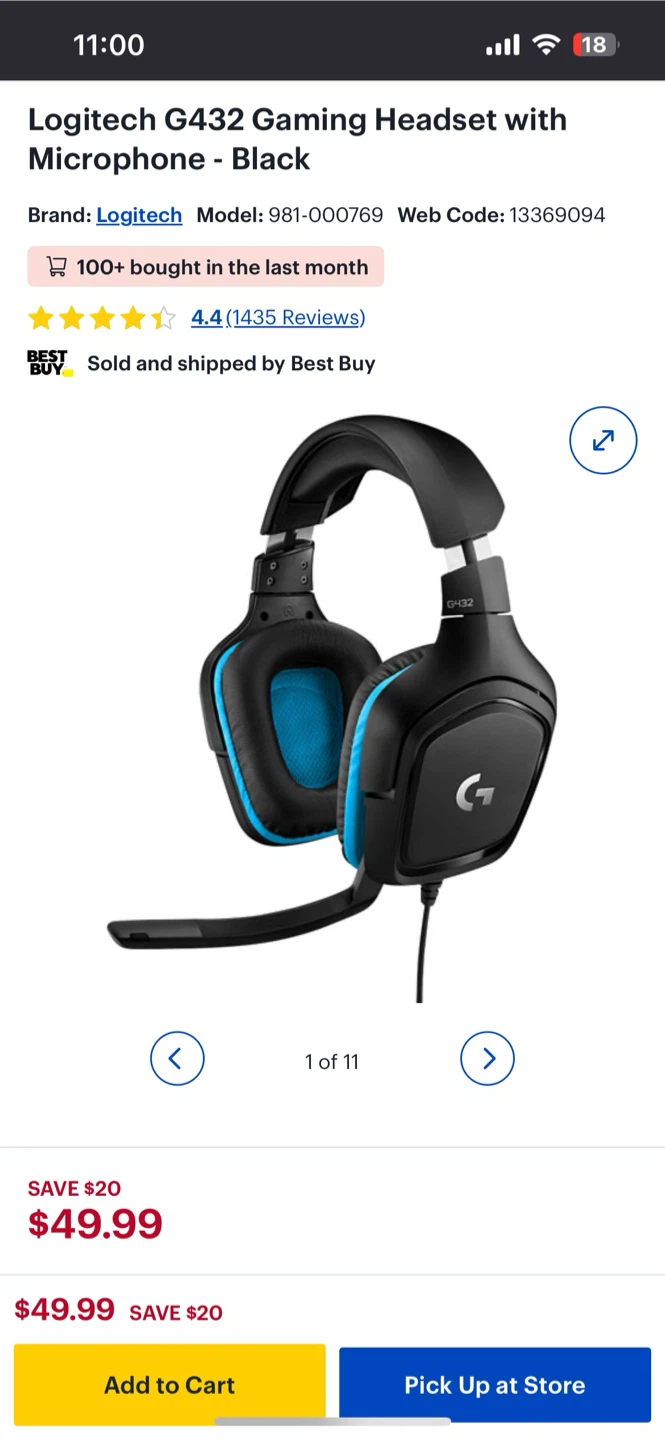 NEW Logitech G432 Gaming Headset - Black - photo 2