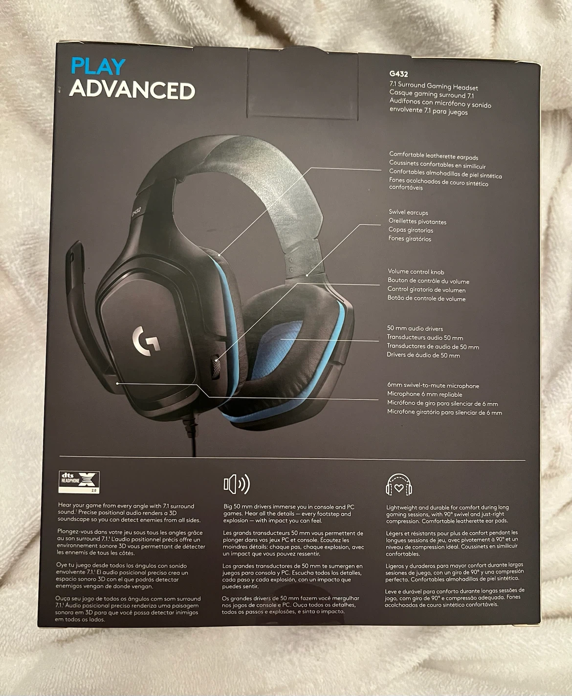 NEW Logitech G432 Gaming Headset - Black - photo 3