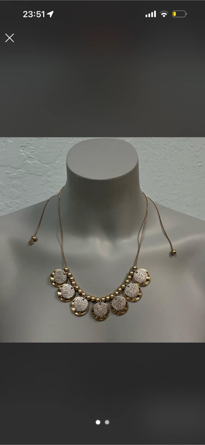 Banana Republic silver and gold coin necklace