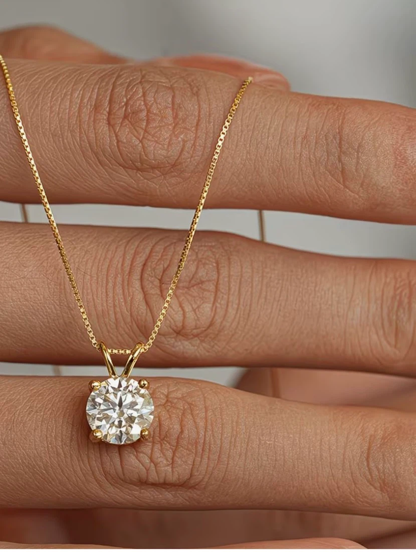 Sterling Silver Moissanite Pendant Necklace - photo 4