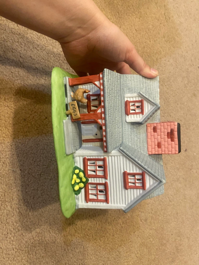 Farmhouse Ceramic House with Chicken and Egg Sign - photo 2