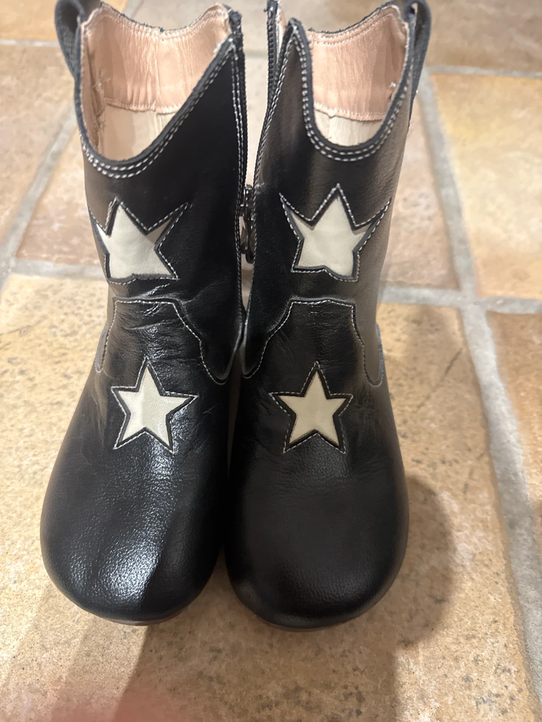 Kids Black Cowboy Boots with Stars - photo 2