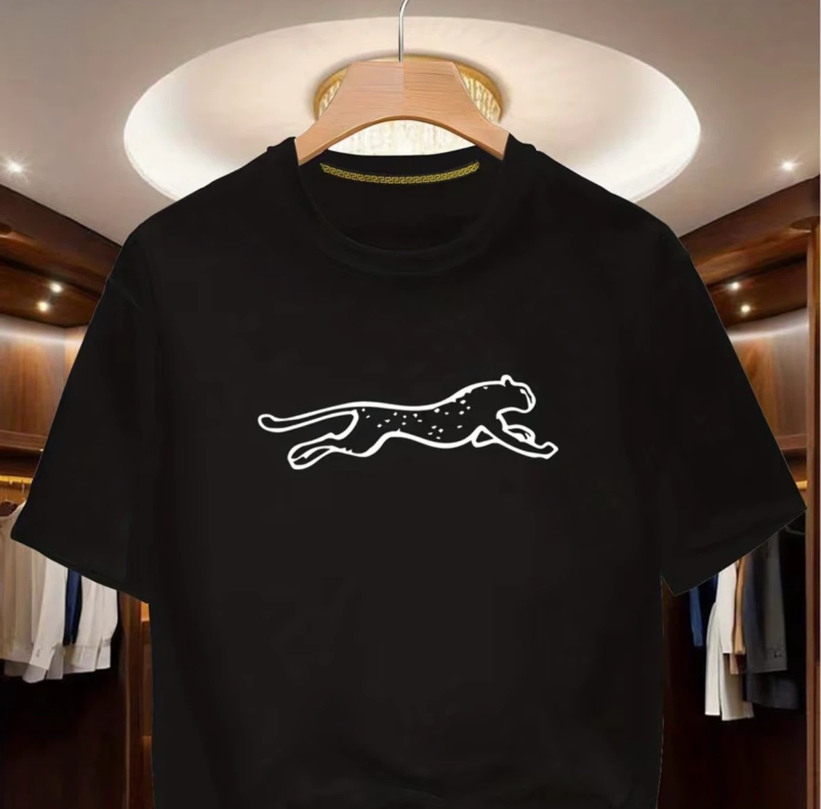 Black Puma T-Shirt with Cheetah Graphic