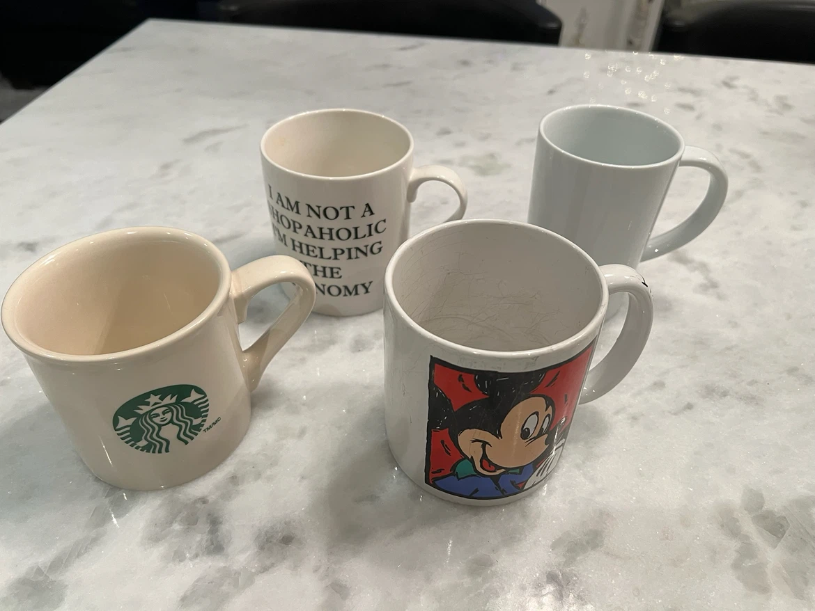Set of 4 Mugs - Starbucks, Mickey, and more
