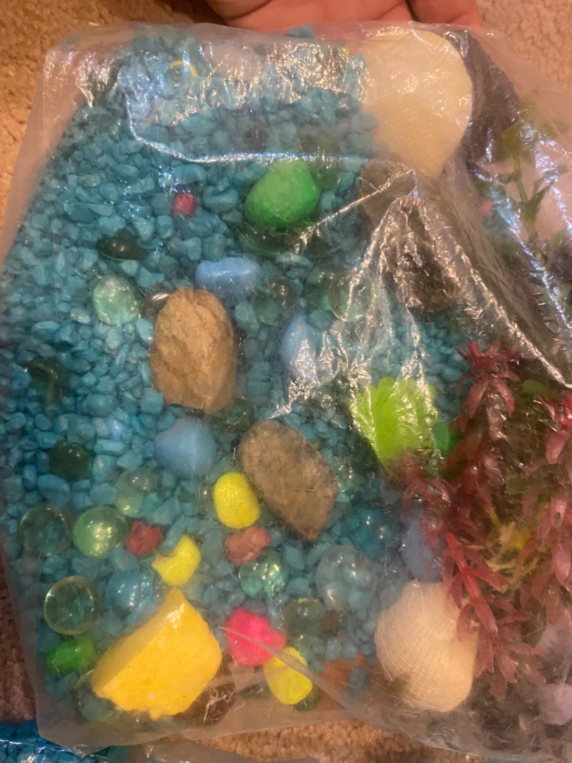 Aquarium Decor Gravel and Plants Set - photo 3