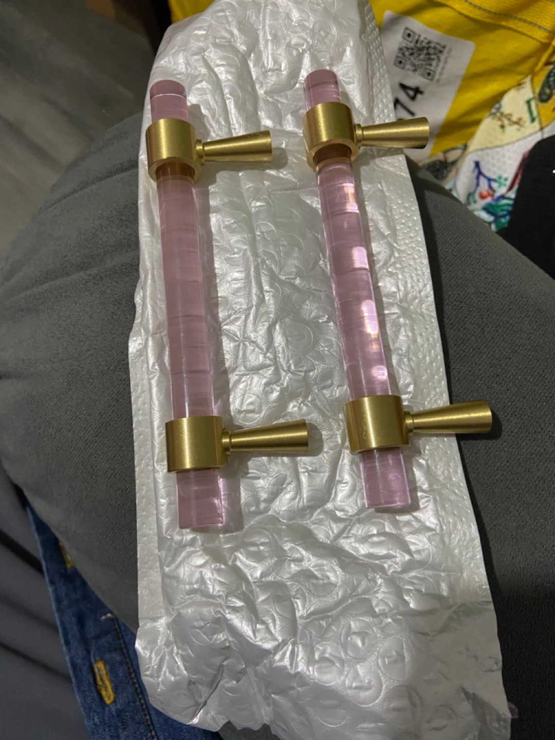 Pink Glass Drawer Pulls Cabinet Handles - photo 4