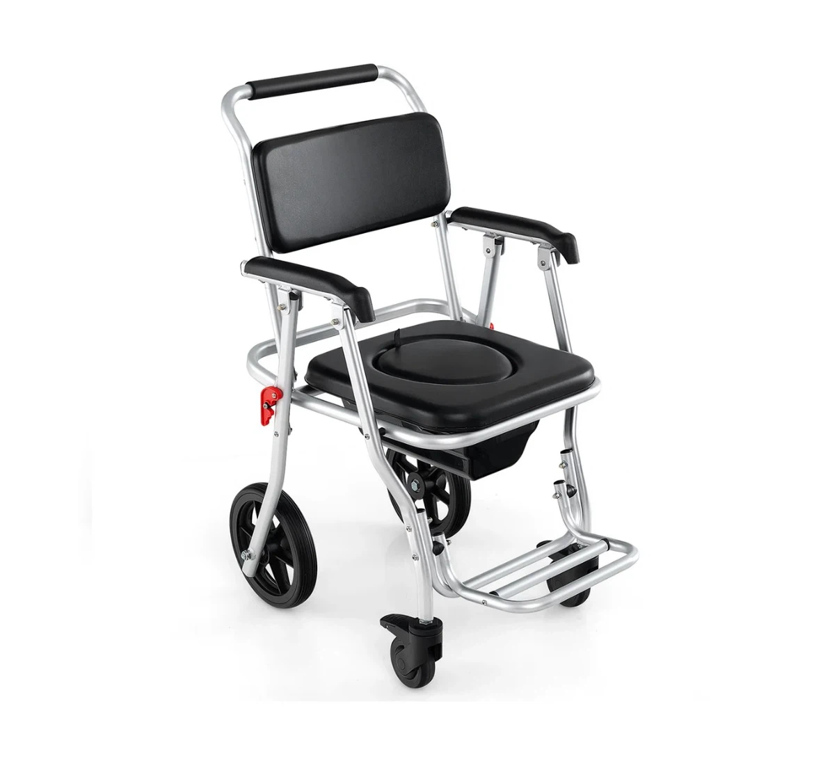 Folding Commode Chair and Transport Wheelchair